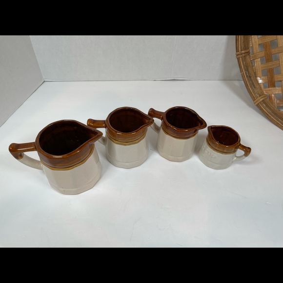 Vintage ROC Taiwan Stamped Stoneware Crockery Measuring Cups 4 piece set EUC - Picture 14 of 15